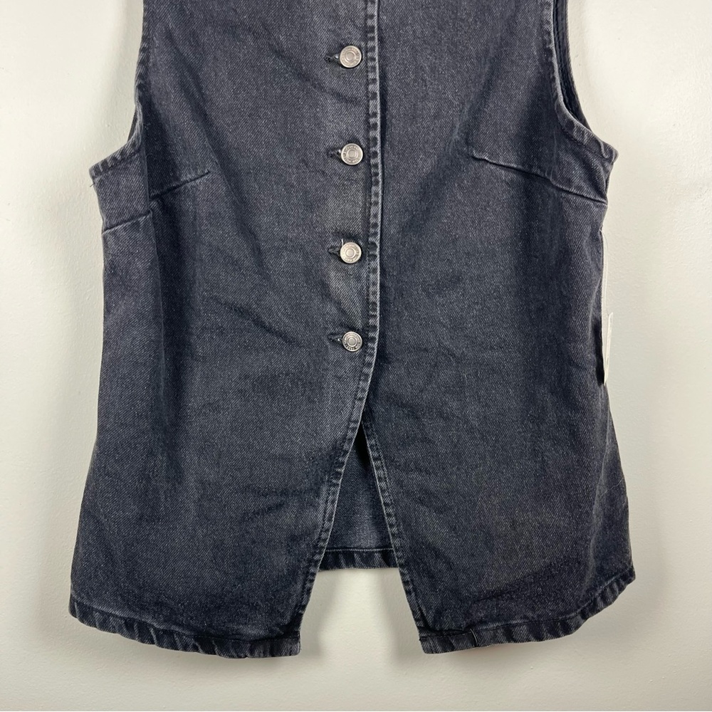 Sleeveless Black Denim Jacket - Picture 4 of 11